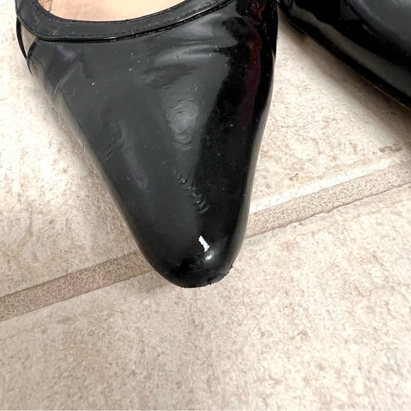 Manolo Blahnik black Patent Leather Cutout Accent D'Orsay Pumps pointed toes 5.5 - Picture 9 of 12